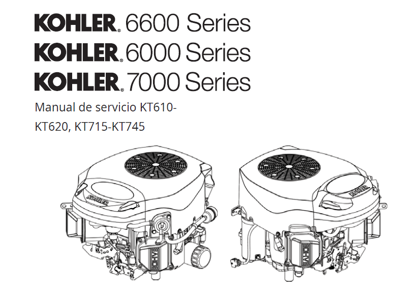 Manual de reparación del taller MOTOR Kohler - KT610 KT620, KT715 KT745 (ESPAÑOL)