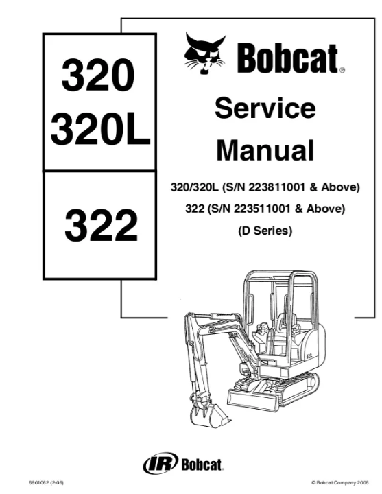 Bobcat 320, 320L and 322 D Series Service and Repair Manual