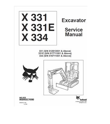 Bobcat X331, X331E, X334 service and repair manual