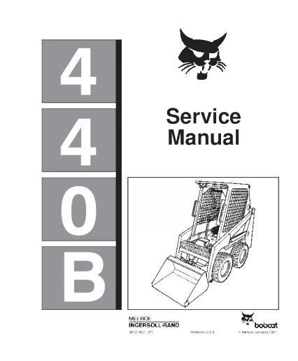 Bobcat 440b Skid Steer Loader Service and Repair Manual