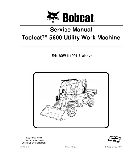 Bobcat 5600 Toolcat Service and Repair Manual