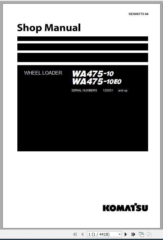 Komatsu Workshop Manual WA475-10 WA475-10E0