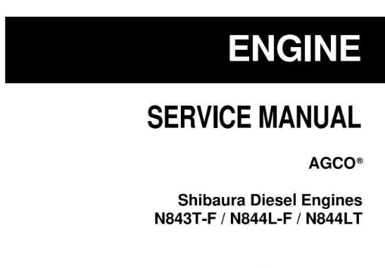 AGCO Shibaur Diesel Engines Service and Operator Manual
