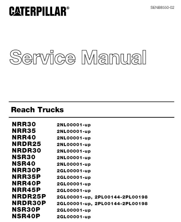 Manual de servicio Caterpillar NSR30P