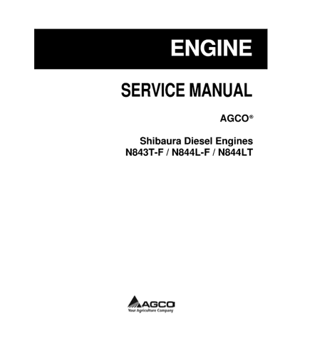 Manual de servicio y operador de motores diésel AGCO Shibaura N843T-F N844L-F N844LT