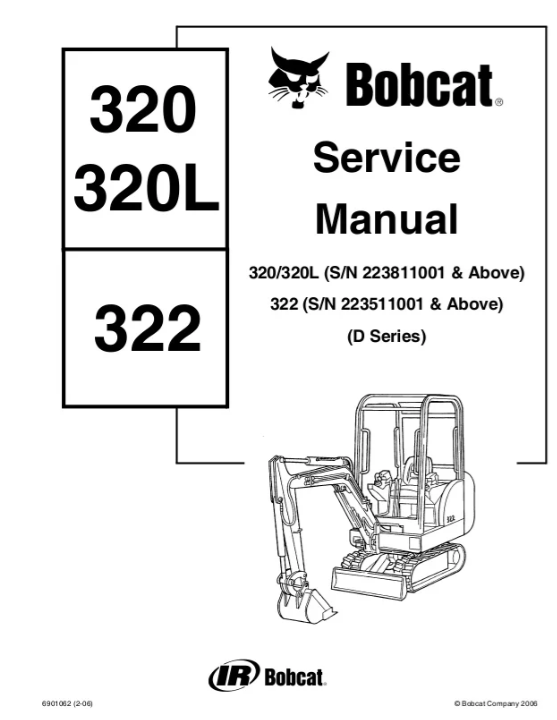 manual de servicio y reparación Bobcat serie 320, 320L y 322 D