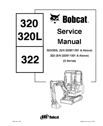 Manual de servicio y reparación Bobcat 320, 320l, 322