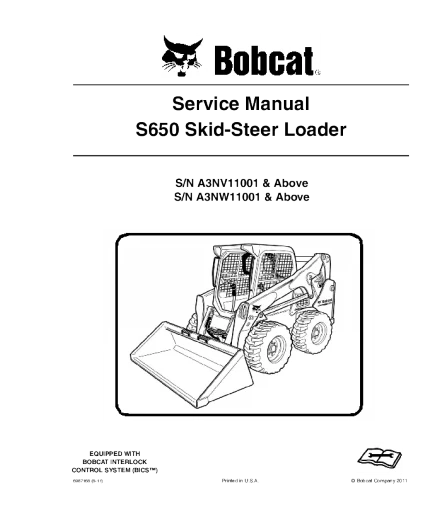 Manual de servicio y reparación de minicargadoras Bobcat S650