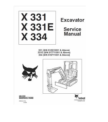 manual de servicio y reparación Bobcat X331, X331E, X334