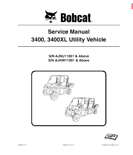 MANUAL DE REPARACIÓN Y SERVICIO DE VEHÍCULOS UTILITARIOS BOBCAT 3400, 3400XL