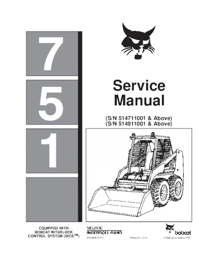 Manual de servicio y reparación de minicargadoras Bobcat 751