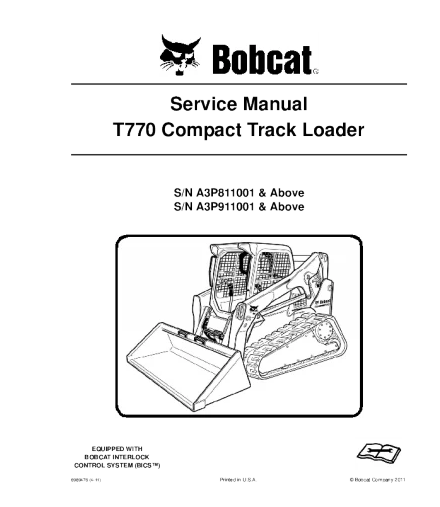 Manual de servicio y reparación de la cargadora compacta de orugas Bobcat T770