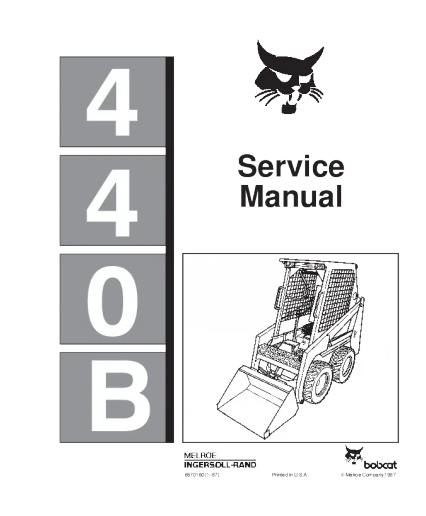 Manual de servicio y reparación de minicargadoras Bobcat 440b