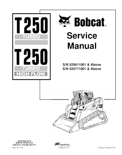 Manual de servicio y reparación Bobcat T250