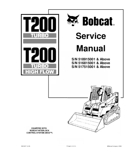 MANUAL DE REPARACIÓN Y SERVICIO BOBCAT T200