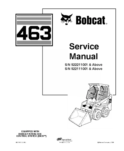 Manual de servicio y reparación de minicargadoras Bobcat 463