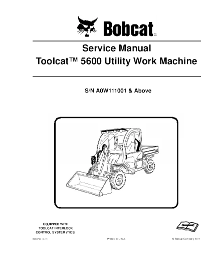 Manual de servicio y reparación Bobcat 5600 Toolcat