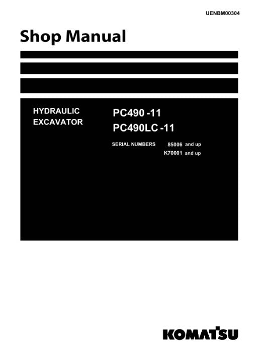 Manual de servicio Komatsu PC490-11, PC490LC-11 85006 y posteriores K70001 y posteriores