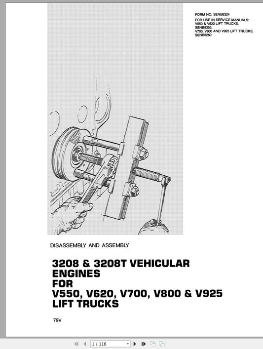 Caterpillar V180C V200C V200C STR V225C Service Manual