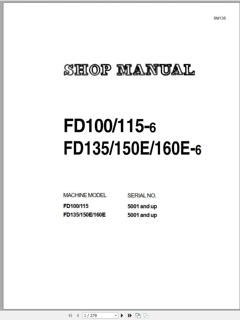 Manual de taller Komatsu FD160ET-6 5001 y posteriores SM135