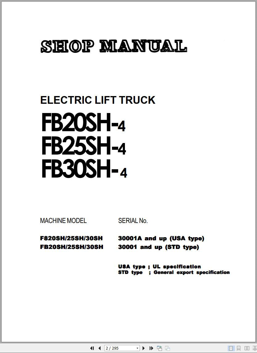 Manual de taller Komatsu FB20SH-4 FB25SH-4 FB30SH-4 SM015