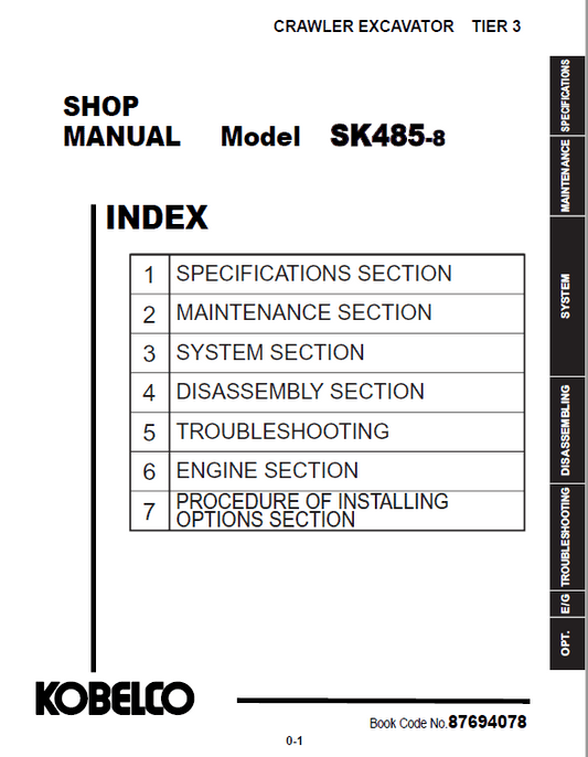 Manual De Taller Kobelco SK485-8 Tier 3