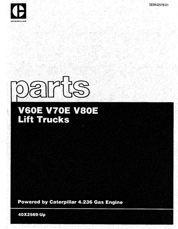 Caterpillar V60D V70D V80D Spare Parts Manual