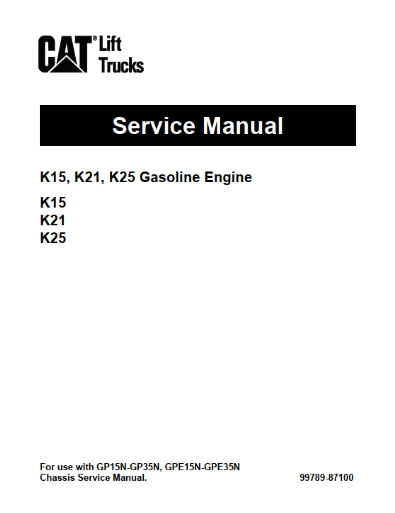 Caterpillar Lift Truck GP30NT Service Manuals