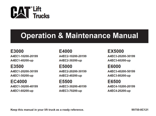 Caterpillar Forklift E3000 Operation and Maintenance Manual