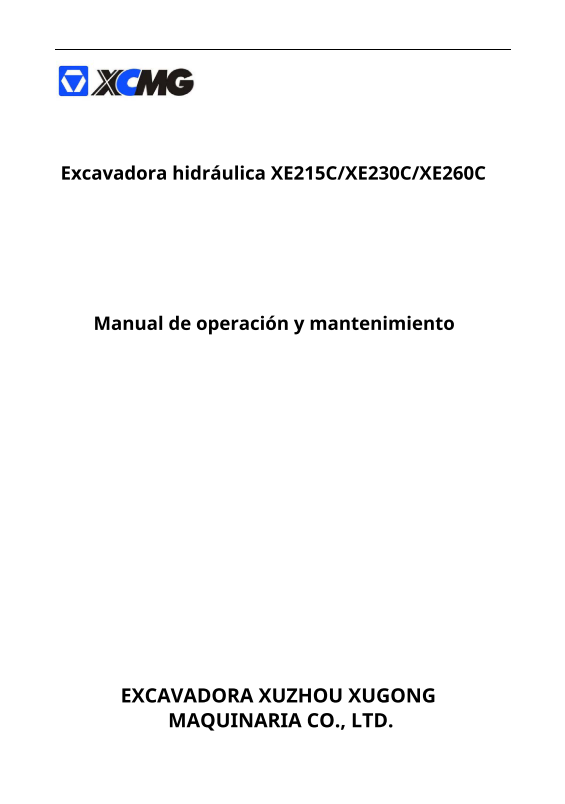 Manual de operación y mantenimiento Excavadoras Hidráulicas