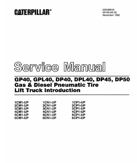 Manual de servicio, operación y mantenimiento Caterpillar DPL40