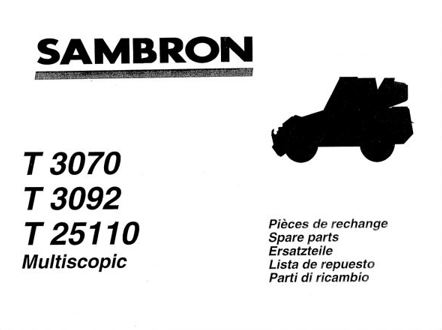 Bobcat Sambron Spare Parts Catalog T3070-3092-251