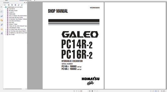 Manual de taller Komatsu Galeo PC14R-2 PC16R-2 WEBM006800 20