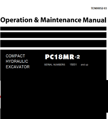 Manual de operación y mantenimiento Komatsu PC18MR-2